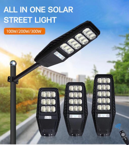 Đèn năng lượng mặt trời bàn chải liền thể 300w-3F